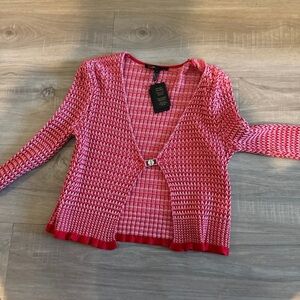 Red cardigan from Maje